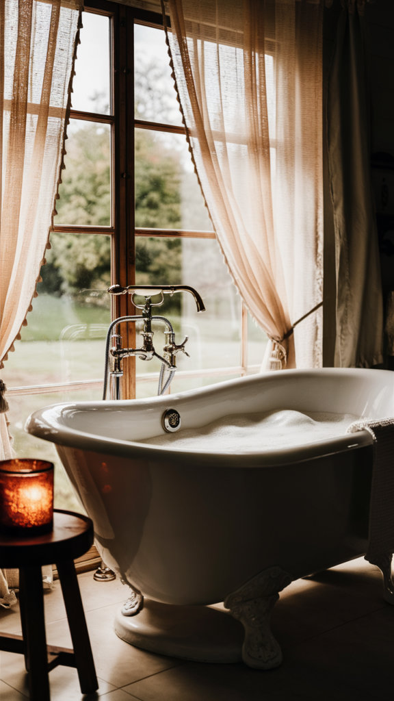 a freestanding tub showing bathroom inspiration ideas